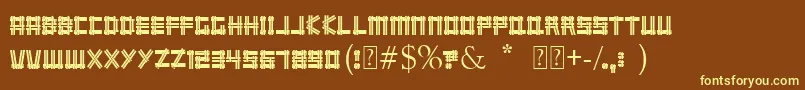 Wicker-fontti – keltaiset fontit ruskealla taustalla