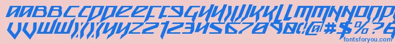 SnubfighterCondensedItalic Font – Blue Fonts on Pink Background
