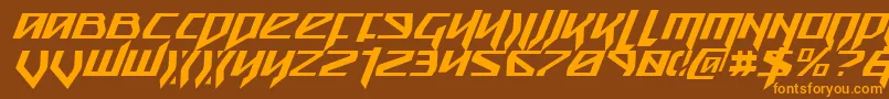 SnubfighterCondensedItalic Font – Orange Fonts on Brown Background