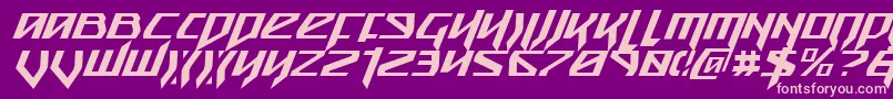 Police SnubfighterCondensedItalic – polices roses sur fond violet