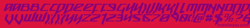 SnubfighterCondensedItalic Font – Purple Fonts on Red Background