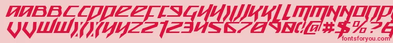 SnubfighterCondensedItalic Font – Red Fonts on Pink Background