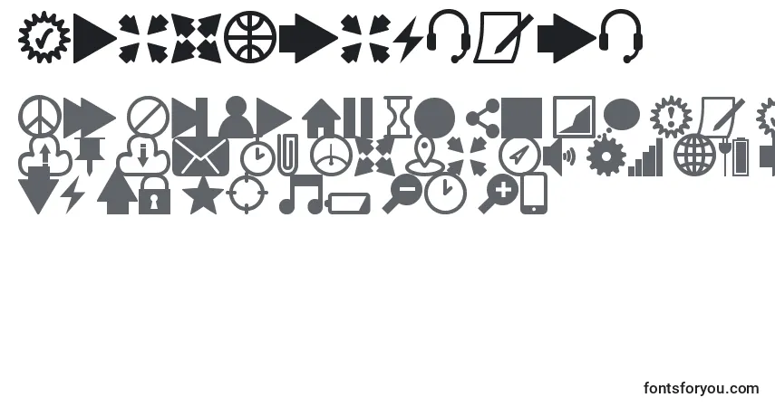 Czcionka IconsSouthSt – alfabet, cyfry, specjalne znaki
