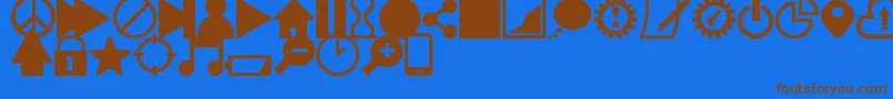 Fonte IconsSouthSt – fontes marrons em um fundo azul