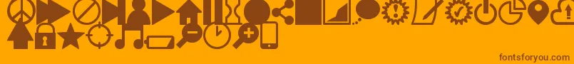 Czcionka IconsSouthSt – brązowe czcionki na pomarańczowym tle