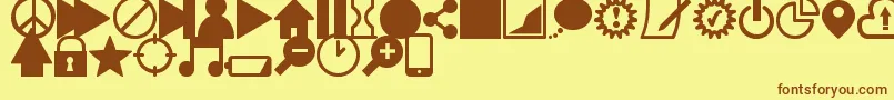 IconsSouthSt Font – Brown Fonts on Yellow Background