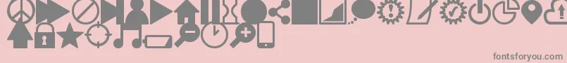 IconsSouthSt-Schriftart – Graue Schriften auf rosa Hintergrund