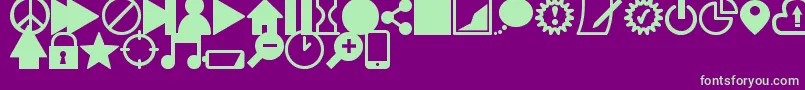 IconsSouthSt-Schriftart – Grüne Schriften auf violettem Hintergrund