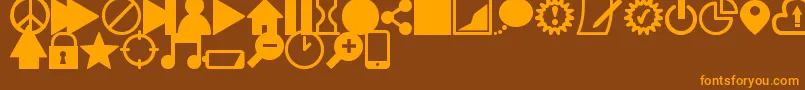 Fonte IconsSouthSt – fontes laranjas em um fundo marrom