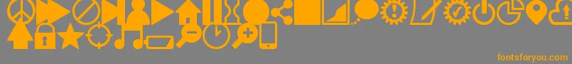Шрифт IconsSouthSt – оранжевые шрифты на сером фоне