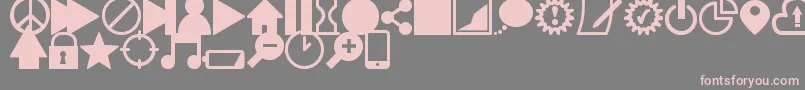fuente IconsSouthSt – Fuentes Rosadas Sobre Fondo Gris