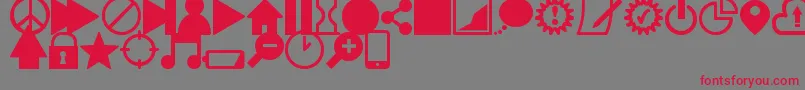 Fonte IconsSouthSt – fontes vermelhas em um fundo cinza