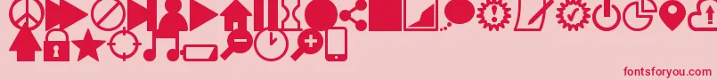 IconsSouthSt-Schriftart – Rote Schriften auf rosa Hintergrund