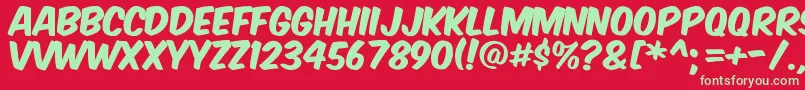 KomikaTitleAxis Font – Green Fonts on Red Background