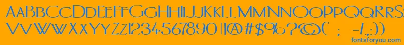 Portlandb Font – Blue Fonts on Orange Background