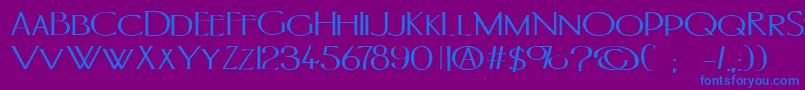 Portlandb-Schriftart – Blaue Schriften auf violettem Hintergrund