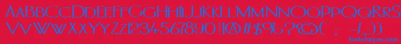 フォントPortlandb – 赤い背景に青い文字