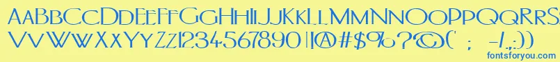 Portlandb-fontti – siniset fontit keltaisella taustalla