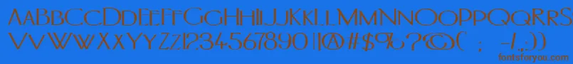 Portlandb Font – Brown Fonts on Blue Background