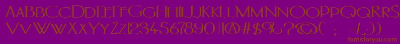 フォントPortlandb – 紫色の背景に茶色のフォント