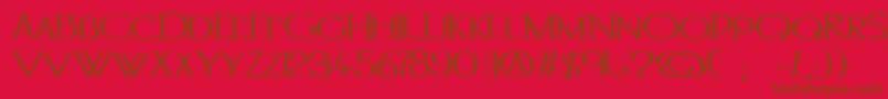 フォントPortlandb – 赤い背景に茶色の文字