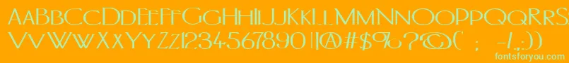 Portlandb Font – Green Fonts on Orange Background