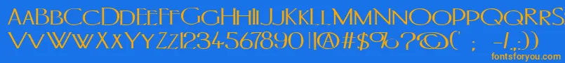 Portlandb Font – Orange Fonts on Blue Background