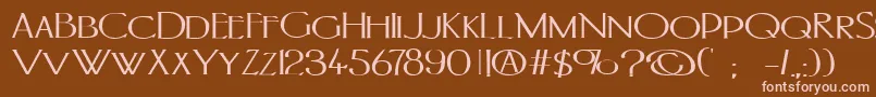 Portlandb-fontti – vaaleanpunaiset fontit ruskealla taustalla