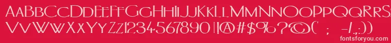 フォントPortlandb – 赤い背景にピンクのフォント