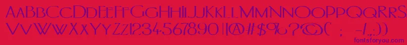 Portlandb-fontti – violetit fontit punaisella taustalla