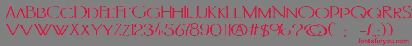 フォントPortlandb – 赤い文字の灰色の背景