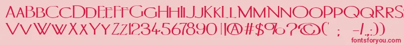 フォントPortlandb – ピンクの背景に赤い文字