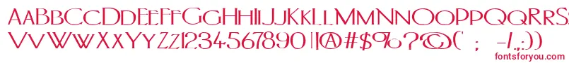 フォントPortlandb – 白い背景に赤い文字