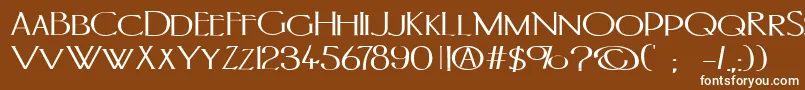 Portlandb-fontti – valkoiset fontit ruskealla taustalla