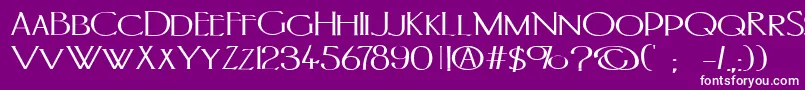 Portlandb-Schriftart – Weiße Schriften auf violettem Hintergrund