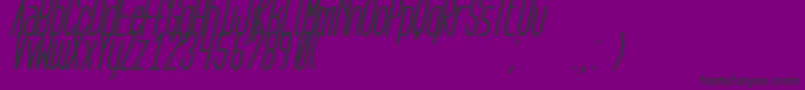 Czcionka AegFlyonNowBoldCursive – czarne czcionki na fioletowym tle