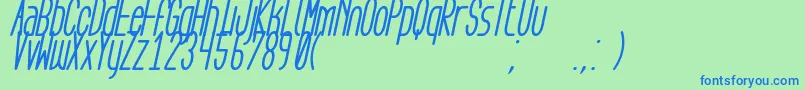 AegFlyonNowBoldCursive Font – Blue Fonts on Green Background