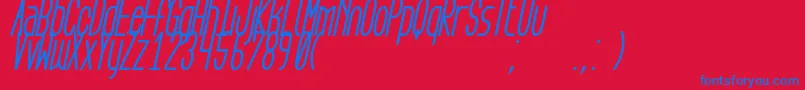 AegFlyonNowBoldCursive Font – Blue Fonts on Red Background