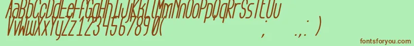 AegFlyonNowBoldCursive-fontti – ruskeat fontit vihreällä taustalla