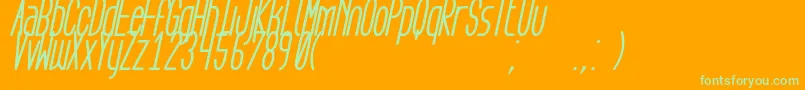 AegFlyonNowBoldCursive Font – Green Fonts on Orange Background