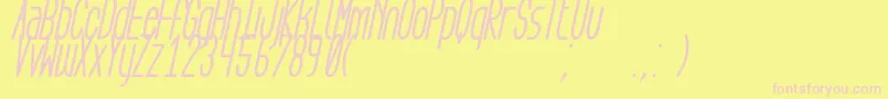 AegFlyonNowBoldCursive-fontti – vaaleanpunaiset fontit keltaisella taustalla