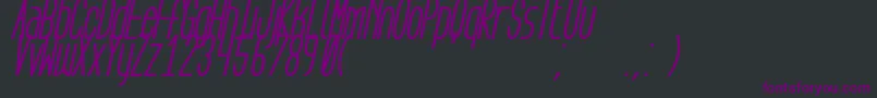 Czcionka AegFlyonNowBoldCursive – fioletowe czcionki na czarnym tle