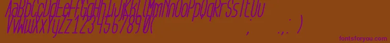 AegFlyonNowBoldCursive-Schriftart – Violette Schriften auf braunem Hintergrund