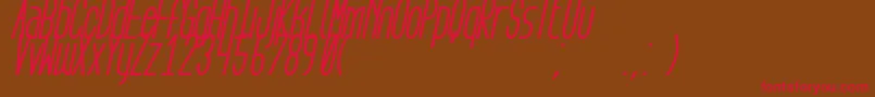 AegFlyonNowBoldCursive Font – Red Fonts on Brown Background