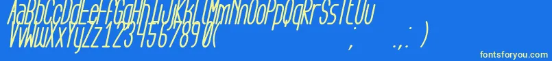 AegFlyonNowBoldCursive-Schriftart – Gelbe Schriften auf blauem Hintergrund