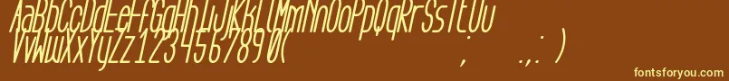 AegFlyonNowBoldCursive-Schriftart – Gelbe Schriften auf braunem Hintergrund