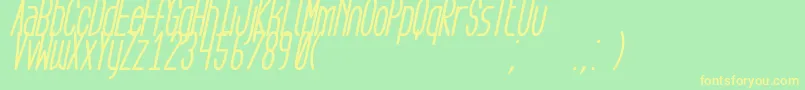 AegFlyonNowBoldCursive Font – Yellow Fonts on Green Background
