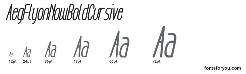 AegFlyonNowBoldCursive Font Sizes