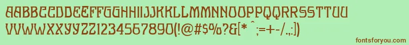 MelangeNouveauNormal Font – Brown Fonts on Green Background