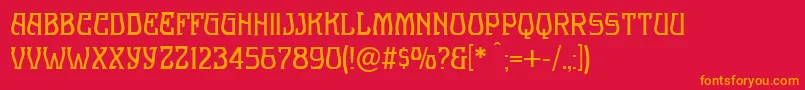 MelangeNouveauNormal Font – Orange Fonts on Red Background